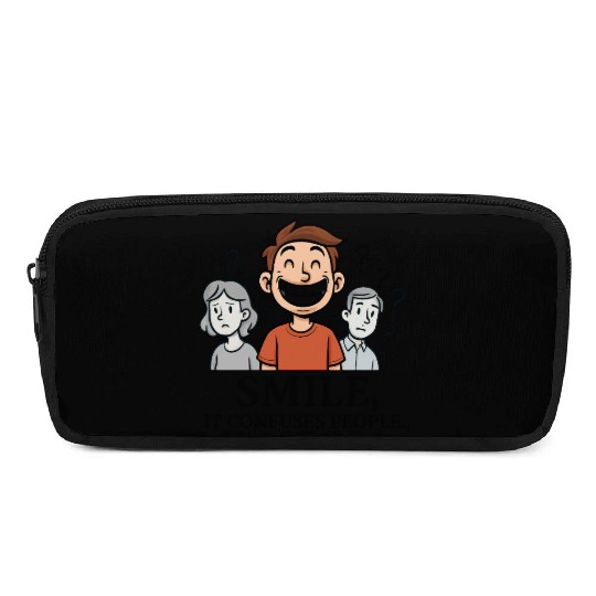 Joyful Smile Motivational Illustration Pencil Cases