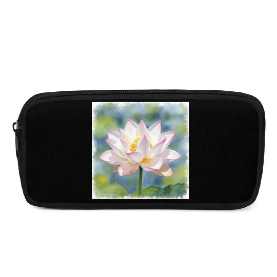 Serene Water Lily Floral Print Pencil Cases