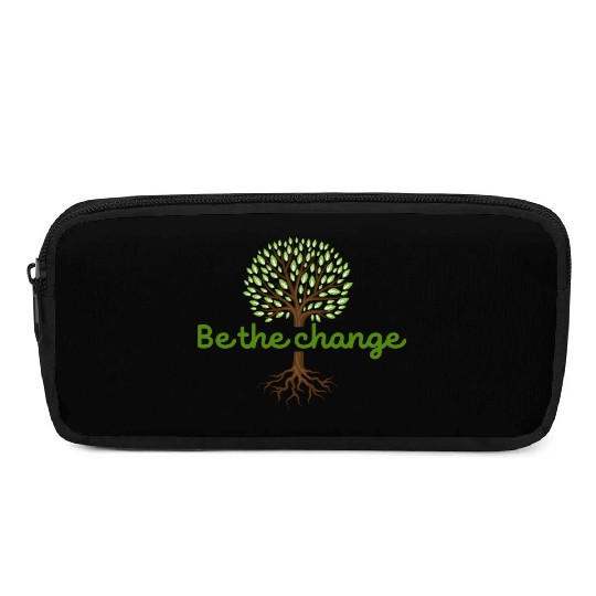 Be the Change Quote with Tree Art Pencil Cases