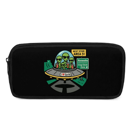 Alien road trip Pencil Cases