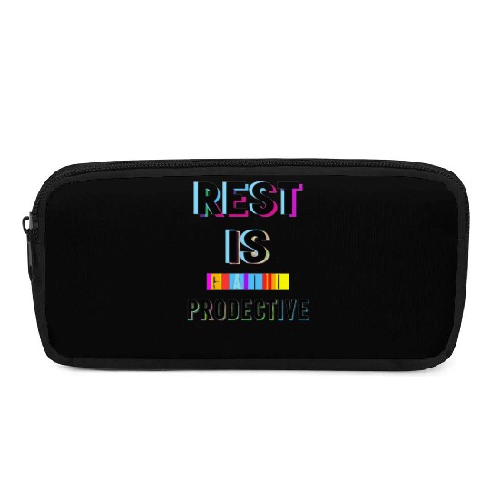 Rest is Creative and Colorful Typography Pencil Cases
