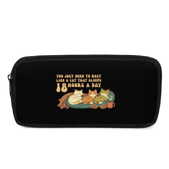 Relaxing Cat Nap Quote Design Pencil Cases