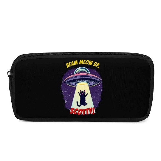 Beam Meow Up, Scotty – Funny UFO Cat Pencil Cases
