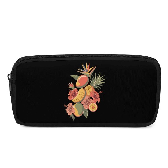 Tropical Paradise Fruit and Floral Arrangement Pencil Cases
