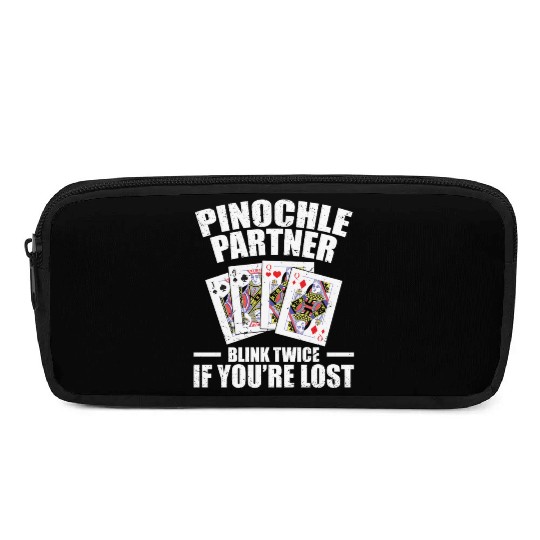Pinochle Partner Blink Twice If You're Lost Pencil Cases