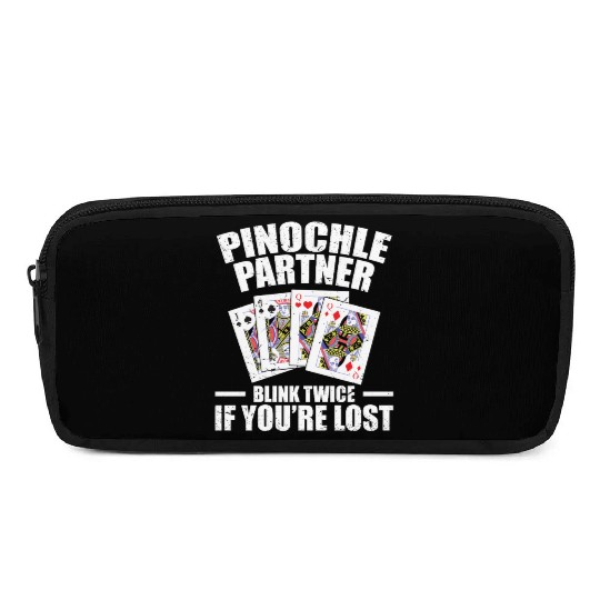 Pinochle Partner Blink Twice If You're Lost Pencil Cases