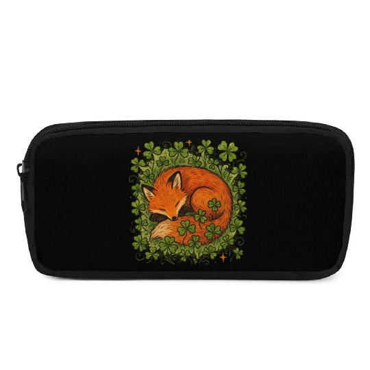 Fox Sleeping in Clover Peaceful Nature Art Pencil Cases