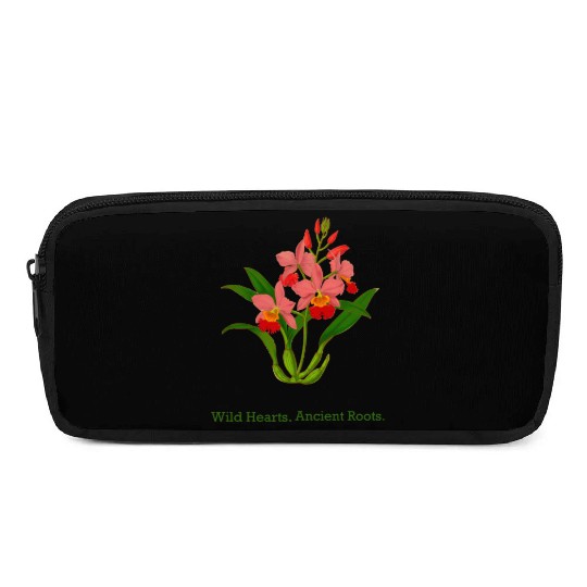 Wild Heart Orchid Botanical Design Pencil Cases