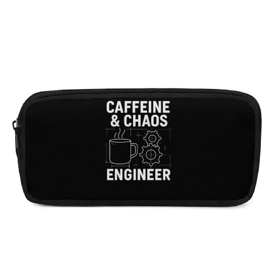 Caffeine & Chaos Engineer - Funny Coffee Tech Gift Pencil Cases
