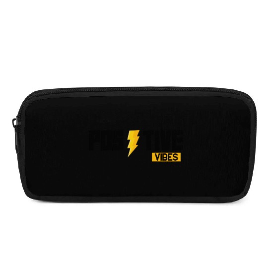 Positive Vibes Only – Motivational Lightning Bolt  Pencil Cases