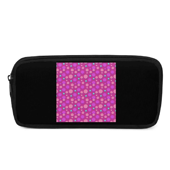 Vibrant Polka Dot Pattern in Pink and Purple Pencil Cases