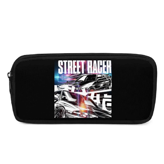 Neon Street Racer Illustration Pencil Cases