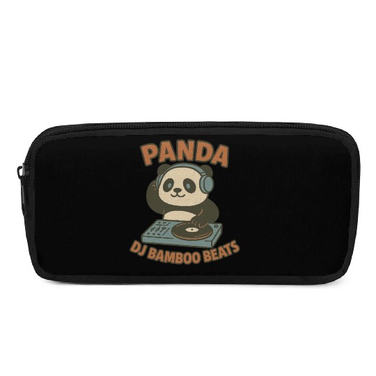 Panda DJ Bamboo Beats Illustration Pencil Cases