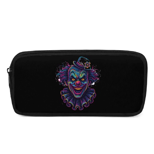 Neon Horror Clown Art Pencil Cases