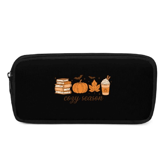 Cozy Season Pumpkin Latte Halloween Books & Leaves Pencil Cases