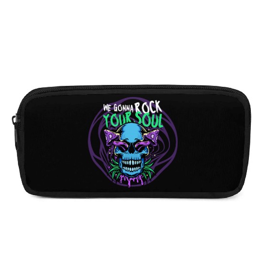 Psychedelic Rock Skull Design Pencil Cases
