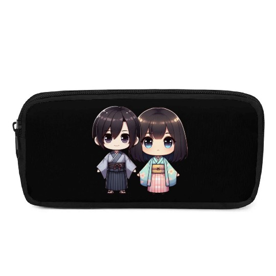 Chibi Kawaii Traditional Kimono Duo Pencil Cases