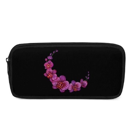 Violet Moon Orchid Flower branch illustration Pencil Cases