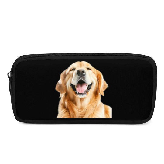 Joyful Golden Retriever Illustration Pencil Cases