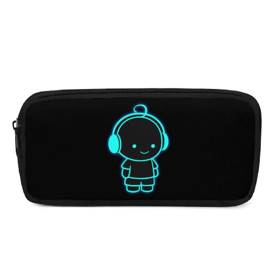 Neon Headphone Character Design Pencil Cases