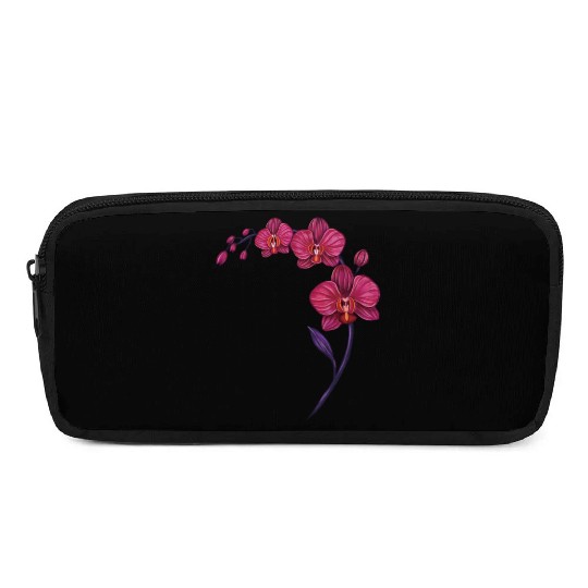 Elegant Violet Pink Orchid Flower Branch Design Pencil Cases