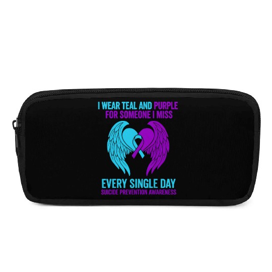 I Wear Teal and Purple for Someone Suicide Awarene Pencil Cases