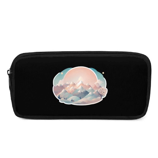Serene Mountain Range with Sunrise Pencil Cases