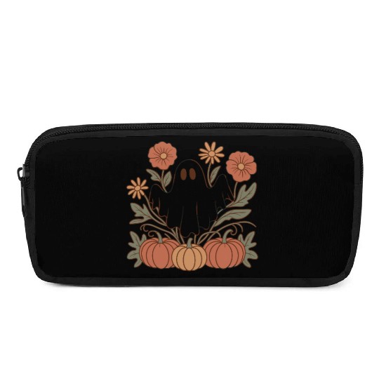 Floral Halloween Flower Pumpkin Ghost Cottagecore Pencil Cases