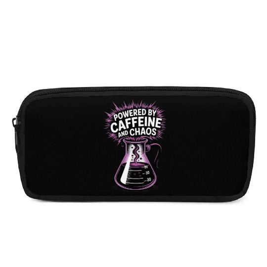 Powered by Caffeine and Chaos Funny Energy Quote Pencil Cases