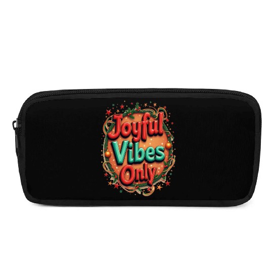 Festive Holiday Joyful Vibes Design Pencil Cases