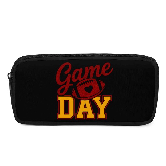 Game Day Football Pencil Cases Glitter Heart Cute Varsity