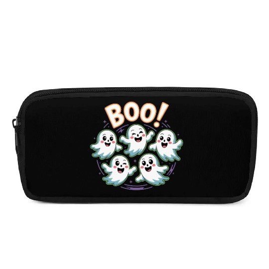 Playful Halloween Ghosts Illustration Pencil Cases