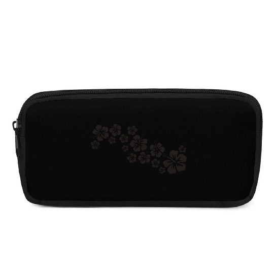 hibiscus blooms - black Pencil Cases