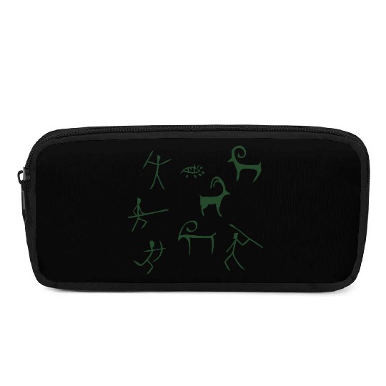 Caveman hunting cave drawings Pencil Cases