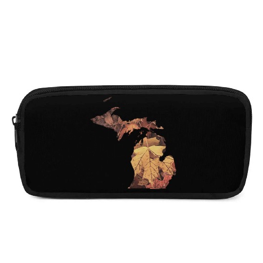 Michigan Autumn Fall Leaves Pencil Cases