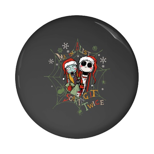 disneys Nightmare Before Christmas Jack Sally Making A List Pin Buttons