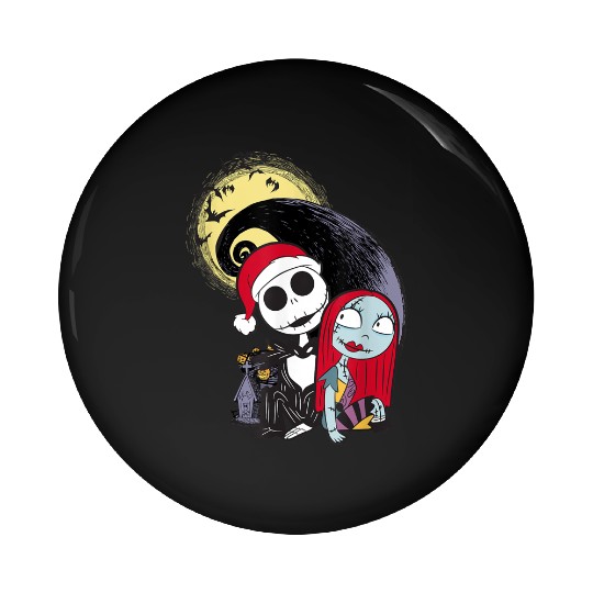 disneys The Nightmare Before Christmas Jack Sally Santa Hat Pin Buttons