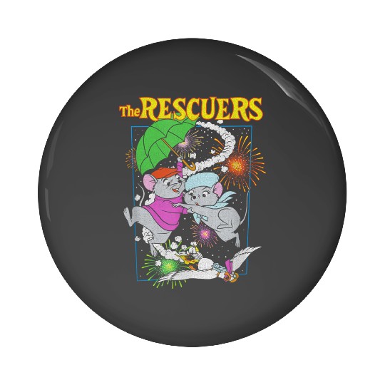 Disney The Rescuers Bernard Miss Bianca Fireworks Poster Gifts Trend Pin Buttons