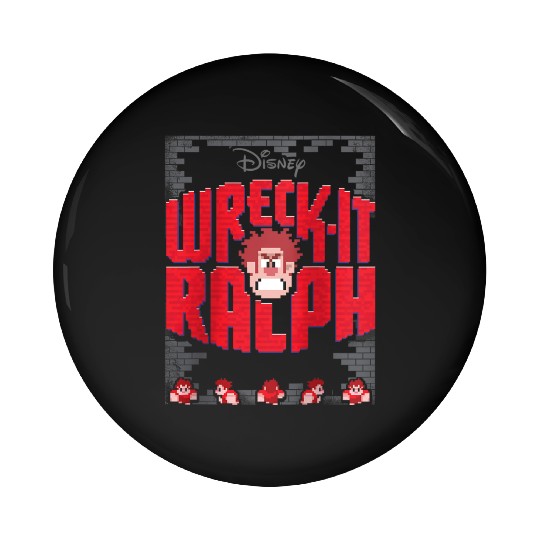 disneys Wreck it Ralph Wrecked Brick Wall Video Game Sprites Raglan Pin Buttons