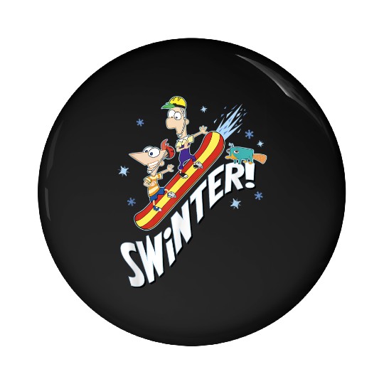 disneys Phineas And Ferb Swinter Snowboarding Shot Pin Buttons