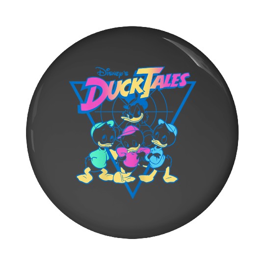 Disney Ducktales Vintage Neon Outlines Group Shot Distressed Gifts Trends Pin Buttons