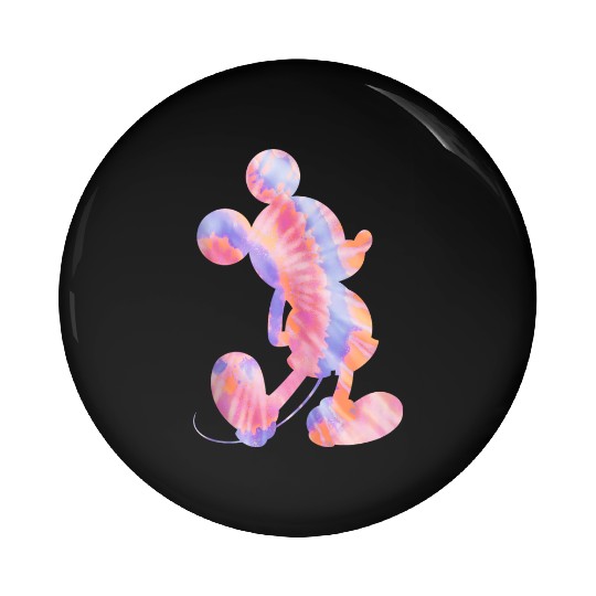 disneys mickeys Mouse Silhouette 90s Tie Dye Pin Buttons