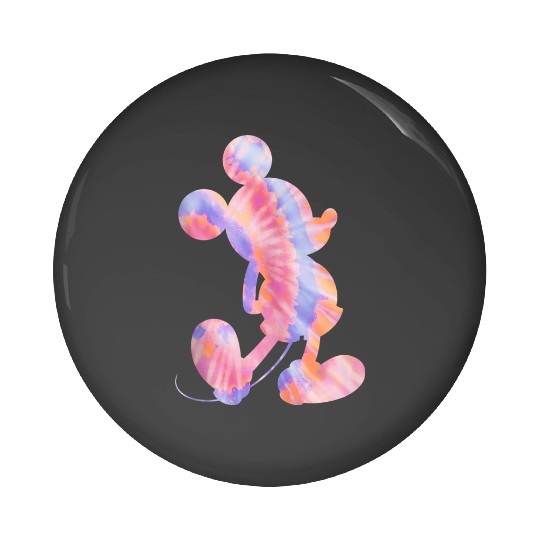 disneys mickeys Mouse Silhouette 90s Tie Dye Pin Buttons