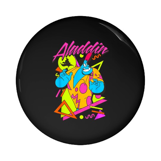 Disney Aladdin Genie Retro Abstract 90s Print Graphic Pin Buttons