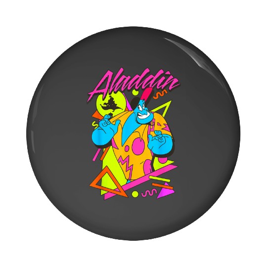 Disney Aladdin Genie Retro Abstract 90s Print Graphic Pin Buttons