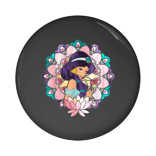Disney Aladdin Jasmine Stained Glass Lotus Graph Pin Buttons
