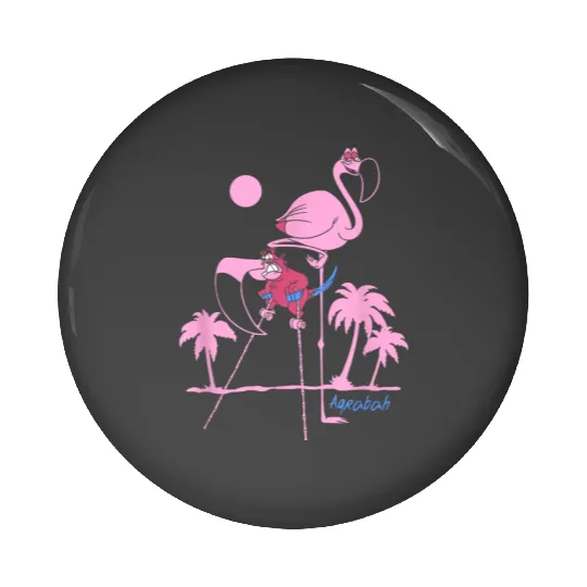Disney Aladdin Iago Flamingo Costume Pin Buttons