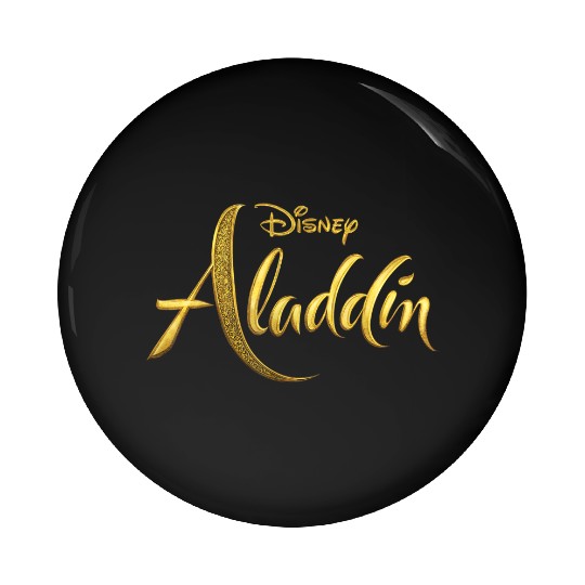 disneys Aladdin Live Action Gold Text Movie Logo Pin Buttons