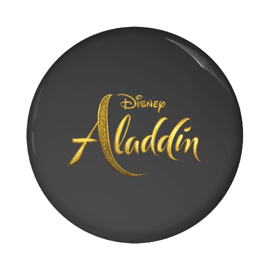 disneys Aladdin Live Action Gold Text Movie Logo Pin Buttons