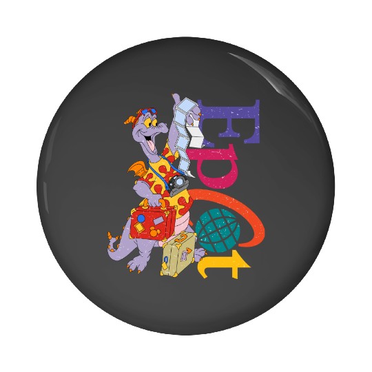 Disney Epcot Figment  Pin Buttons, Epcot Center Pin Buttons, Epcot Trip Pin Buttons